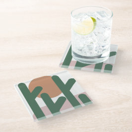 Cactus Planten Desert Boho Green Pink Glazen Onderzetter