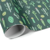 Cactus Planten:  naadloze achtergrond Cadeaupapier (Rol Hoek)
