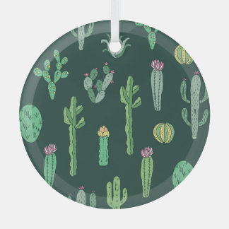 Cactus Planten: naadloze achtergrond Glas Ornament