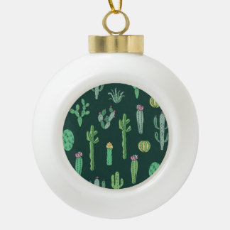 Cactus Planten: naadloze achtergrond Keramische Bal Ornament