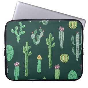 Cactus Planten: naadloze achtergrond Laptop Sleeve
