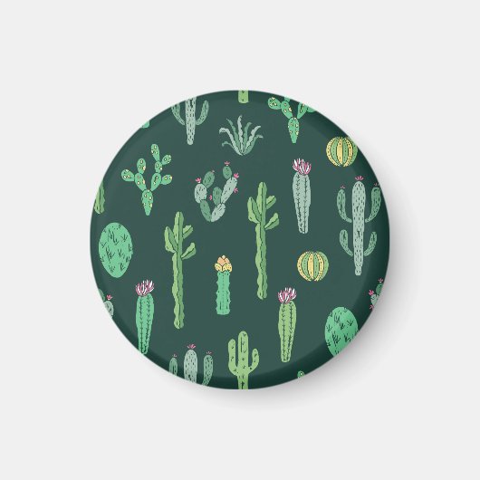 Cactus Planten: naadloze achtergrond Magneet (Voorkant)