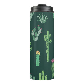 Cactus Planten: naadloze achtergrond Thermosbeker