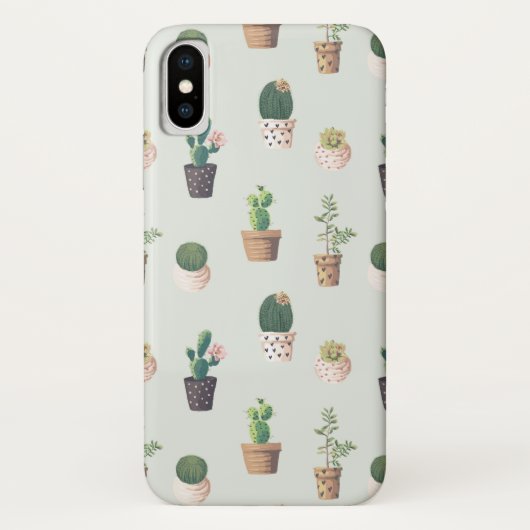Cactus Planten Patroon Schattigee Illustratie Case-Mate iPhone Case (Achterkant)