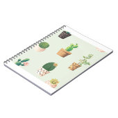 Cactus Planten Pots Flowers Pattern Cute Notitieboek (Linkerzijde)