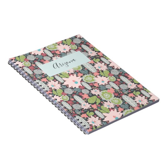 Cactus Planten Succulents Personalized Notitieboek (Rechterzijde)