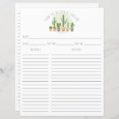 Cactus Planten Succulents Recipable Card Multomap  (Voorkant / Achterkant)
