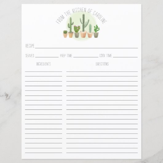 Cactus Planten Succulents Recipable Card Multomap  (Voorkant)