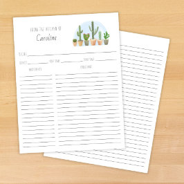 Cactus Planten Vetplanten Receptkaart Binder Inzet