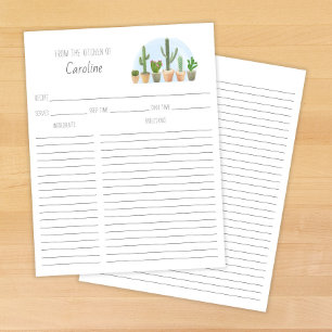 Cactus Planten Vetplanten Receptkaart Binder Inzet