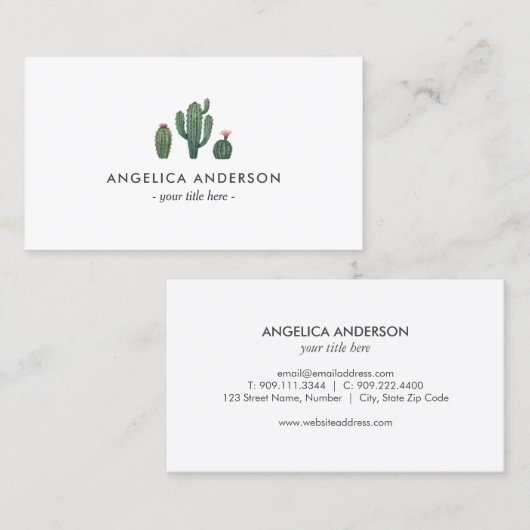 Cactus Planten Visitekaartje (Voorkant / Achterkant)