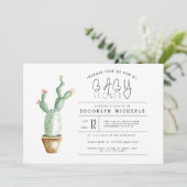 Cactus Planter | BABY SHOWER WATERVERF Kaart (Staand voorkant)