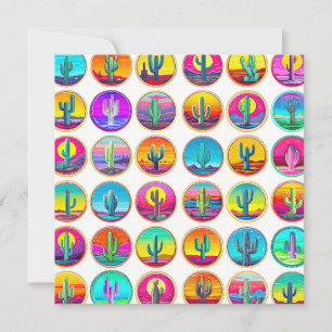 Cactus pop art succulente planten tuin tuinieren kaart