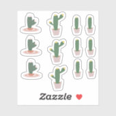 Cactus Potentiel Botanische Cacti-woestijn Sticker (Vel)