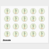 Cactus Potplant Ronde Retouradressticker Sticker (Vel)