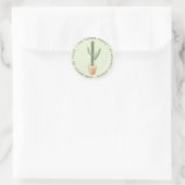 Cactus Potplant Ronde Retouradressticker Sticker (Tas)