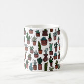 Cactus potplanten leuk patroon kleurrijk koffiemok (Voorkant rechts)