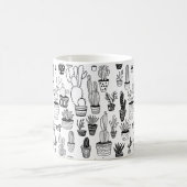 Cactus Potplanten Leuke Patroon Zwart & Wit Koffiemok (Center)