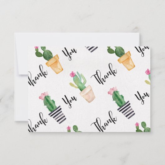Cactus Pots Baby shower Hartelijk dank Kaart (Achterkant)