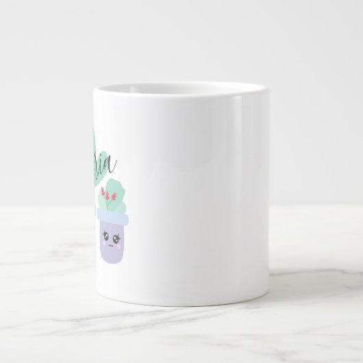 Cactus Potted Cute Name Giant Coffee Mok (Voorkant)