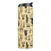 Cactus Potted Planten Schattige Patroon Custom Gif Thermosbeker (Gedraaid links)