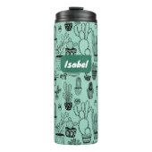 Cactus Potted Planten Schattige Patroon Custom Gif Thermosbeker (Voorkant)