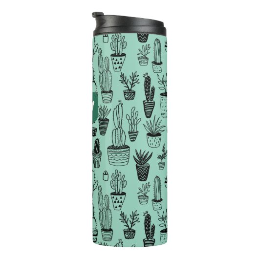 Cactus Potted Planten Schattige Patroon Custom Gif Thermosbeker (Geroteerd rechts)
