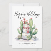 Cactus Prettig Kerstfeest Feestdagenkaart (Voorkant)