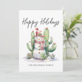 Cactus Prettig Kerstfeest Feestdagenkaart (Staand voorkant)