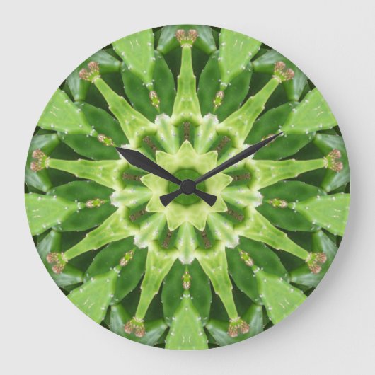 Cactus Prickle Frenzy Fractal Grote Klok (Voorkant)