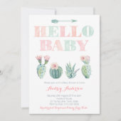 Cactus Prickly Prickly Pink Green Baby shower Kaar Kaart (Voorkant)