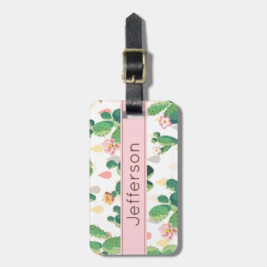 Cactus Print Bagagelabel (Voorkant verticaal)