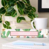 Cactus Print Desk Name Bord Naambordje