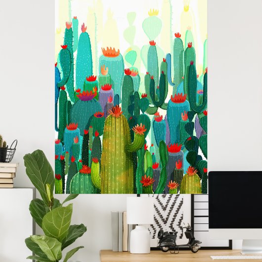 Cactus Print | Veel cactus (Thuiskantoor)