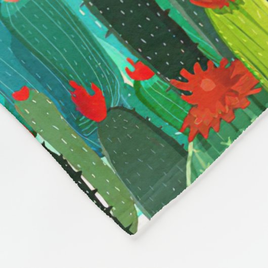 Cactus Print | Veel cactus Fleece Deken (Hoek)
