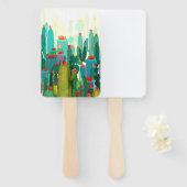 Cactus Print | Veel cactus Handwaaier (Voorkant en achterkant)