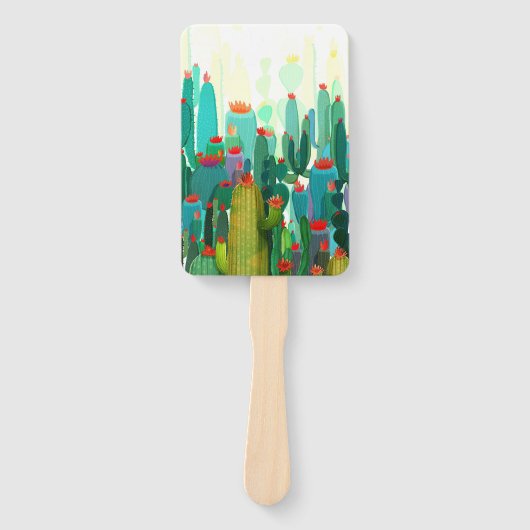 Cactus Print | Veel cactus Handwaaier (Voorkant)