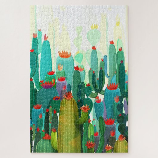Cactus Print | Veel cactus Legpuzzel (Verticaal)