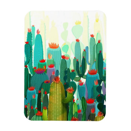 Cactus Print | Veel cactus Magneet (Verticaal)