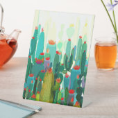 Cactus Print | Veel cactus Reclamebord Met Voetstuk (Insitu)