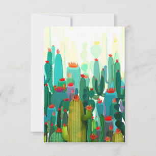 Cactus Print Veel cactus RSVP Kaartje