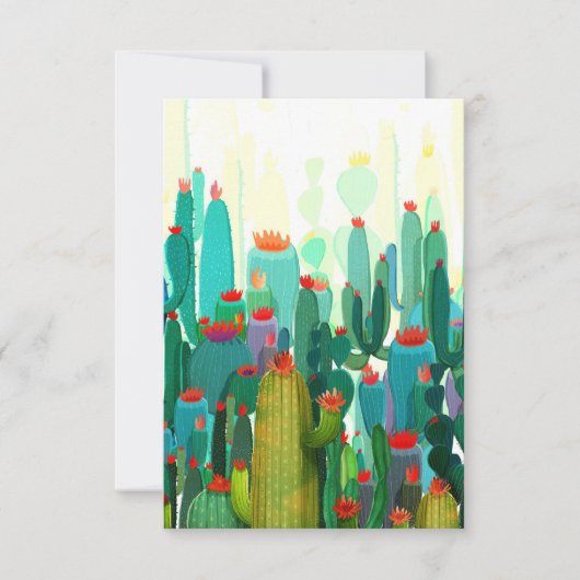 Cactus Print | Veel cactus RSVP Kaartje (Voorkant)