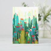 Cactus Print | Veel cactus RSVP Kaartje (Staand voorkant)