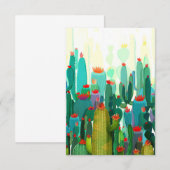 Cactus Print | Veel cactus RSVP Kaartje (Voorkant / Achterkant)