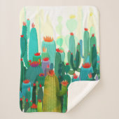 Cactus Print | Veel cactus Sherpa Deken (Voorkant)