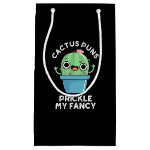Cactus Puns Prickle My Fancy Plant Pun Dark BG Klein Cadeauzakje