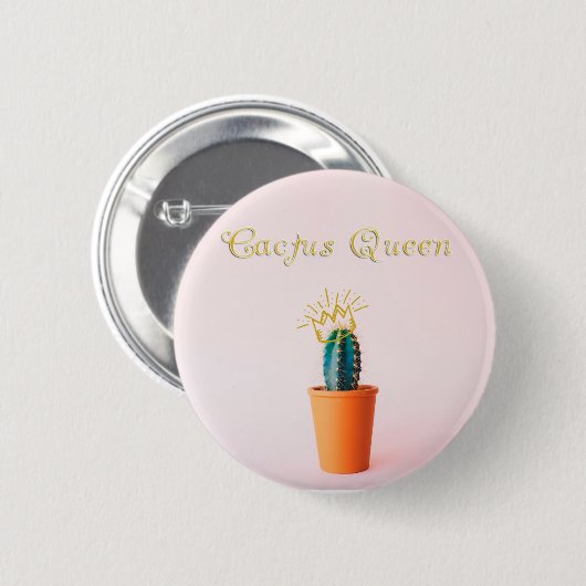 Cactus Queen Pin Ronde Button 5,7 Cm (Voorkant /achterkant)