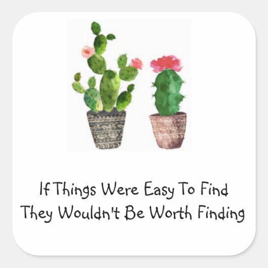 Cactus Quote Sticker (Voorkant)