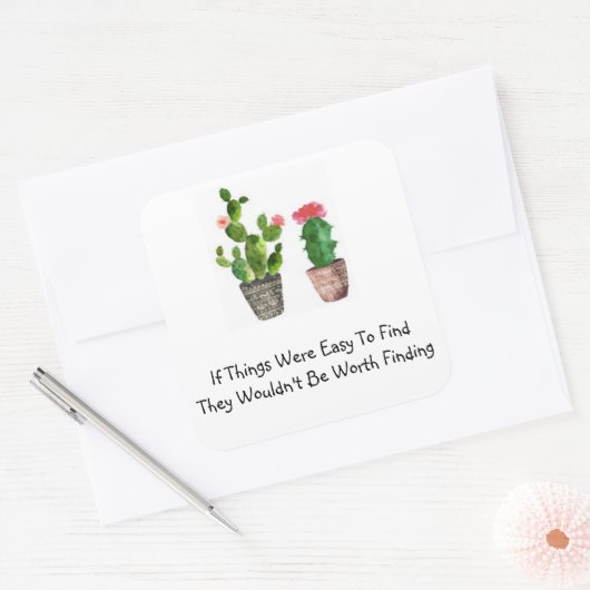 Cactus Quote Sticker (Envelop)