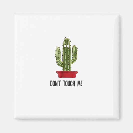 Cactus raakt me niet aan grappige ogen T-shirt Magneet (Voorkant)